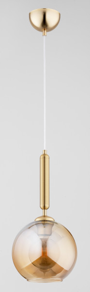 Lampa wisząca złoto-bursztynowy GRALL 1xE27x15W wym: 95x20x20 cm Alfa