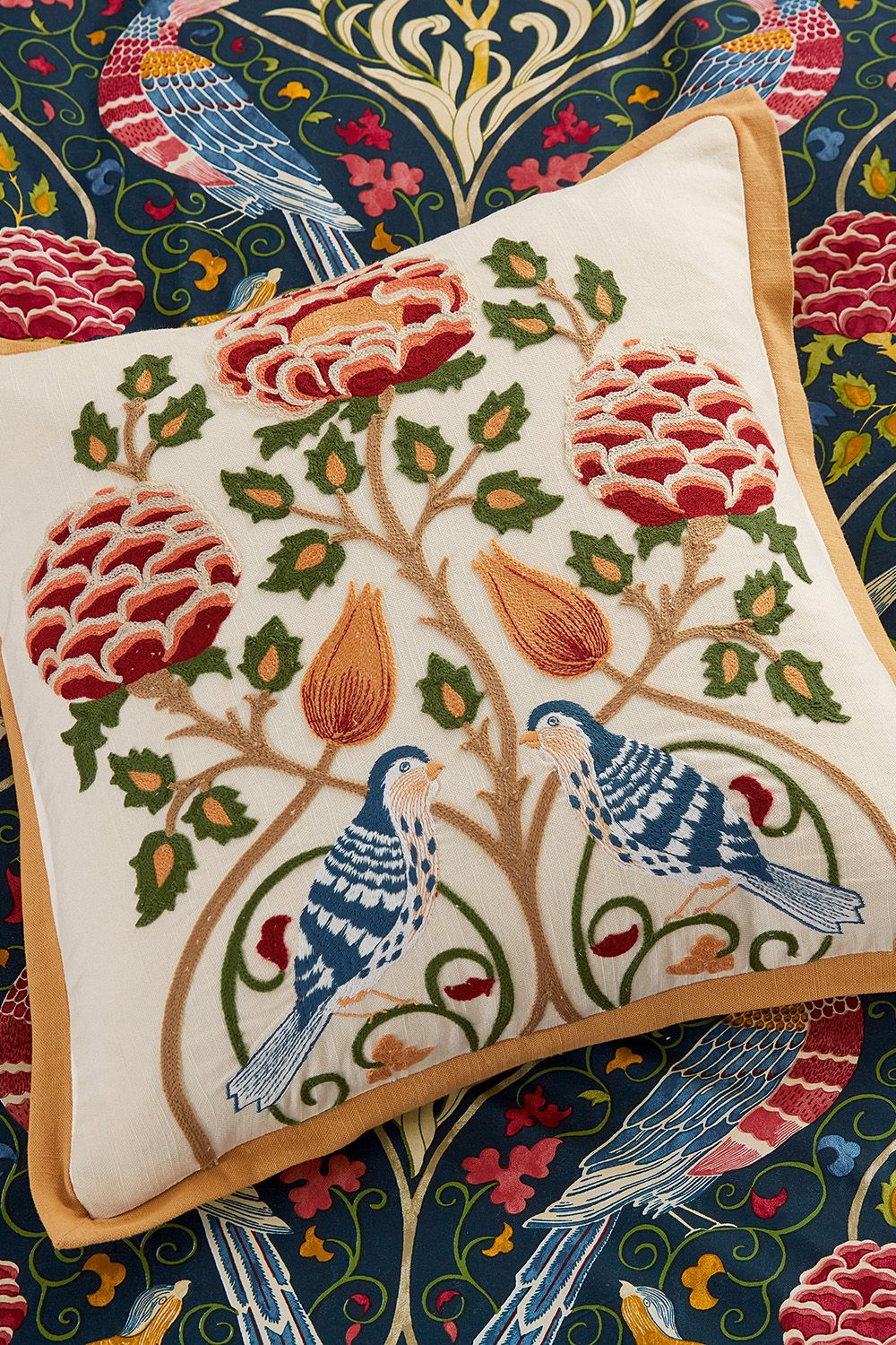 Morris & Co Seasons By May Indigo' Cotton Cushion