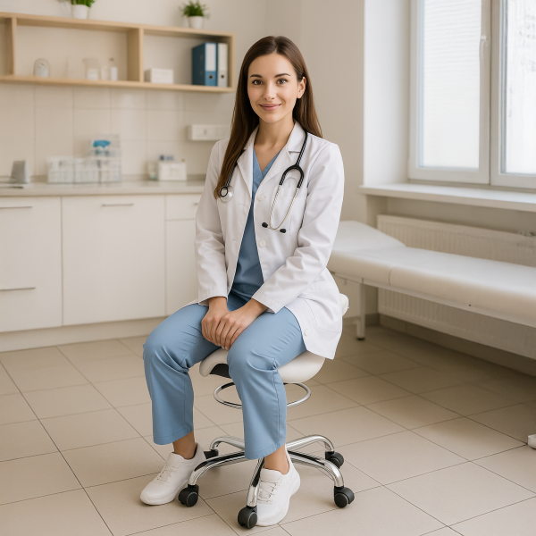 Ergonomiczny hoker regulowany SELLA 2 biały