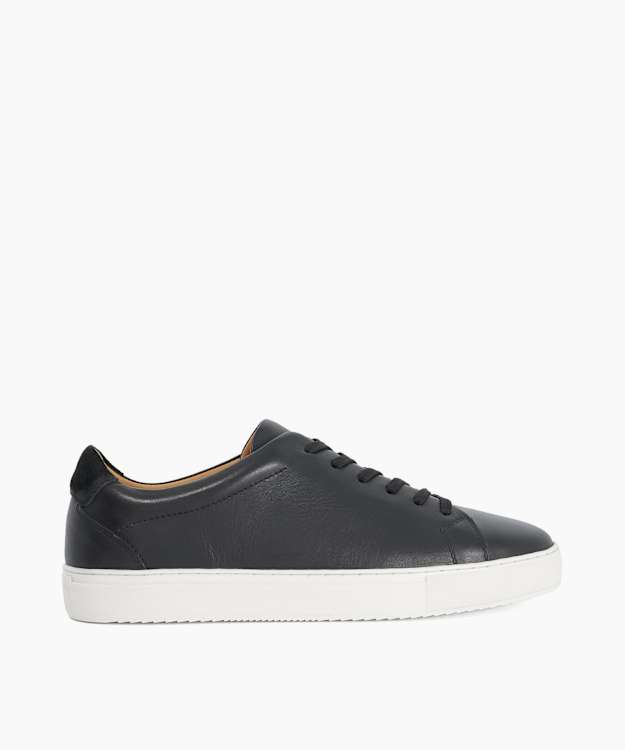 Trevons Black - Leather Cup Sole Trainers