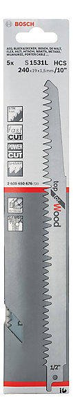 Lame scie sabre bois bosch S1531L, 5 pièces