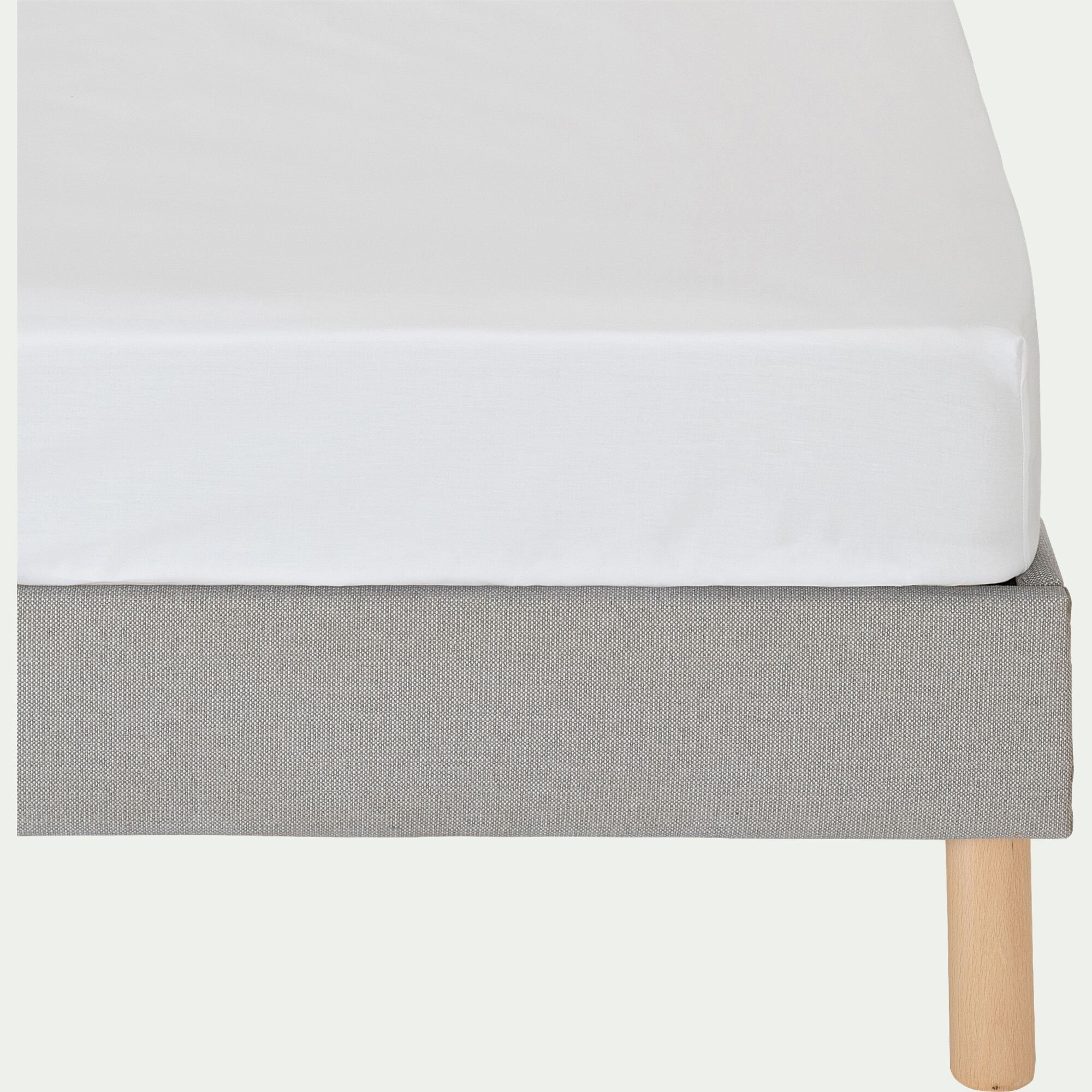CALANQUES - Drap housse en coton 140x200cm B30cm - blanc