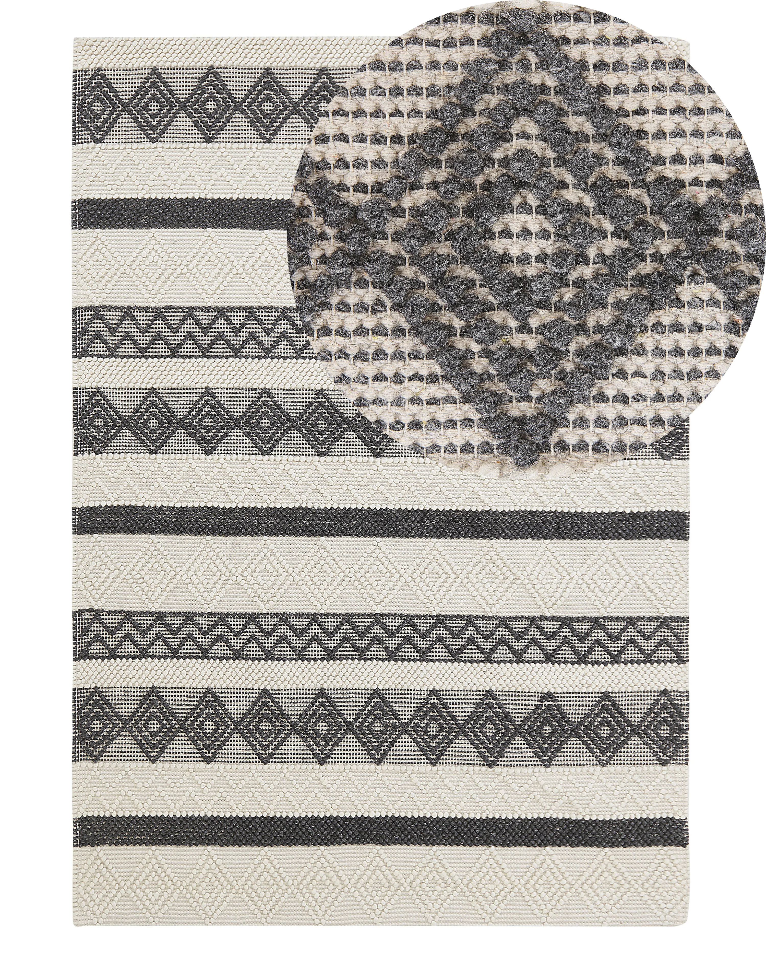 Rug DAVUTLAR Light Beige 140 x 200 cm Wool