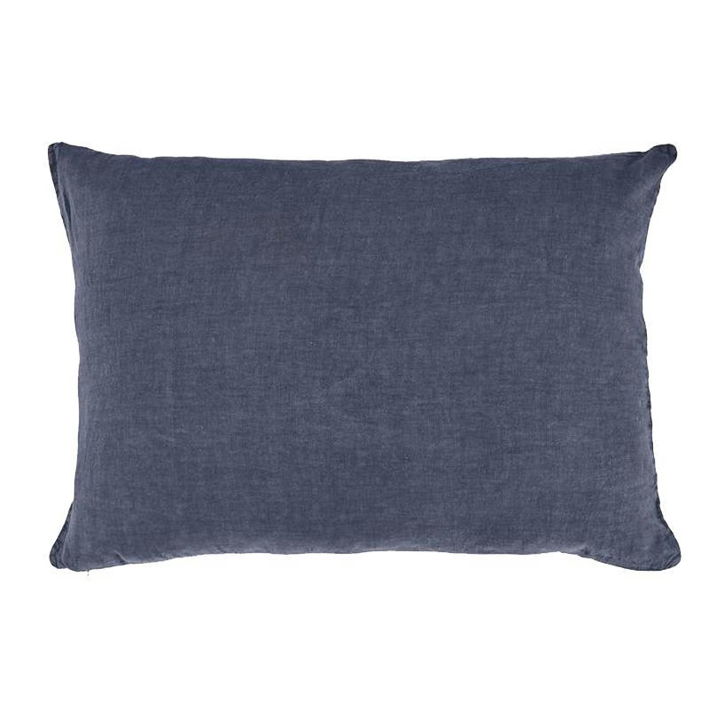 BASES DE LA LITERIE - Taie d'oreiller en lin pur lavé Bleu Pierre 50x70
