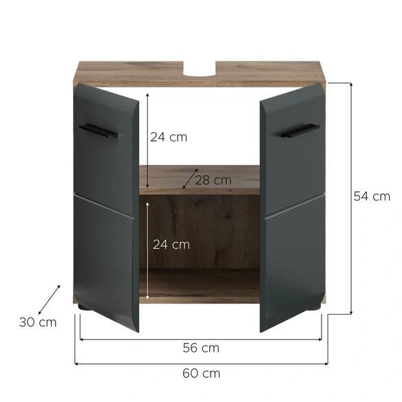 Badezimmerschrank, BxHxT: 60 x 54 x 60 cm