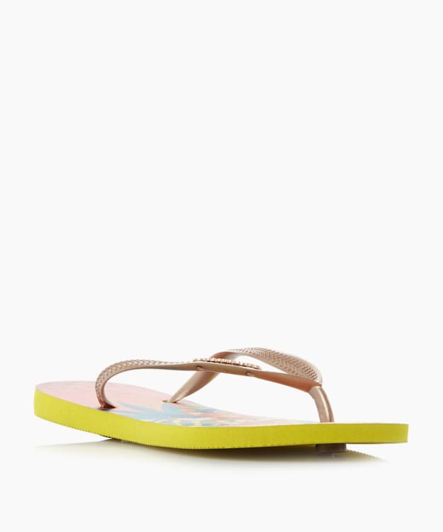 Slim Flip Flops Yellow - Havaianas Slim Tropical Flip Flops