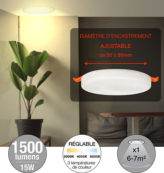 Arlux Lighting Spot encastrable ONYX FRAMELESS D.120 15W 1500lm - Temperature Variable