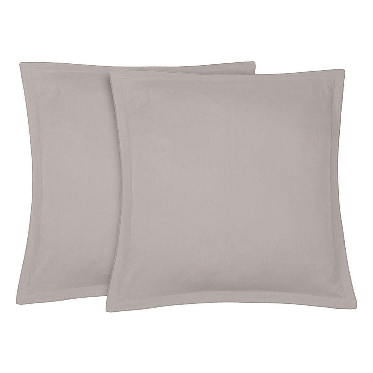 HORTENSE - Taie d'oreiller (x2) lin lavé  65x65 grège