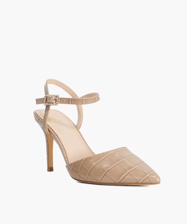 Caitlyn Taupe - Diamante Buckle Open Court