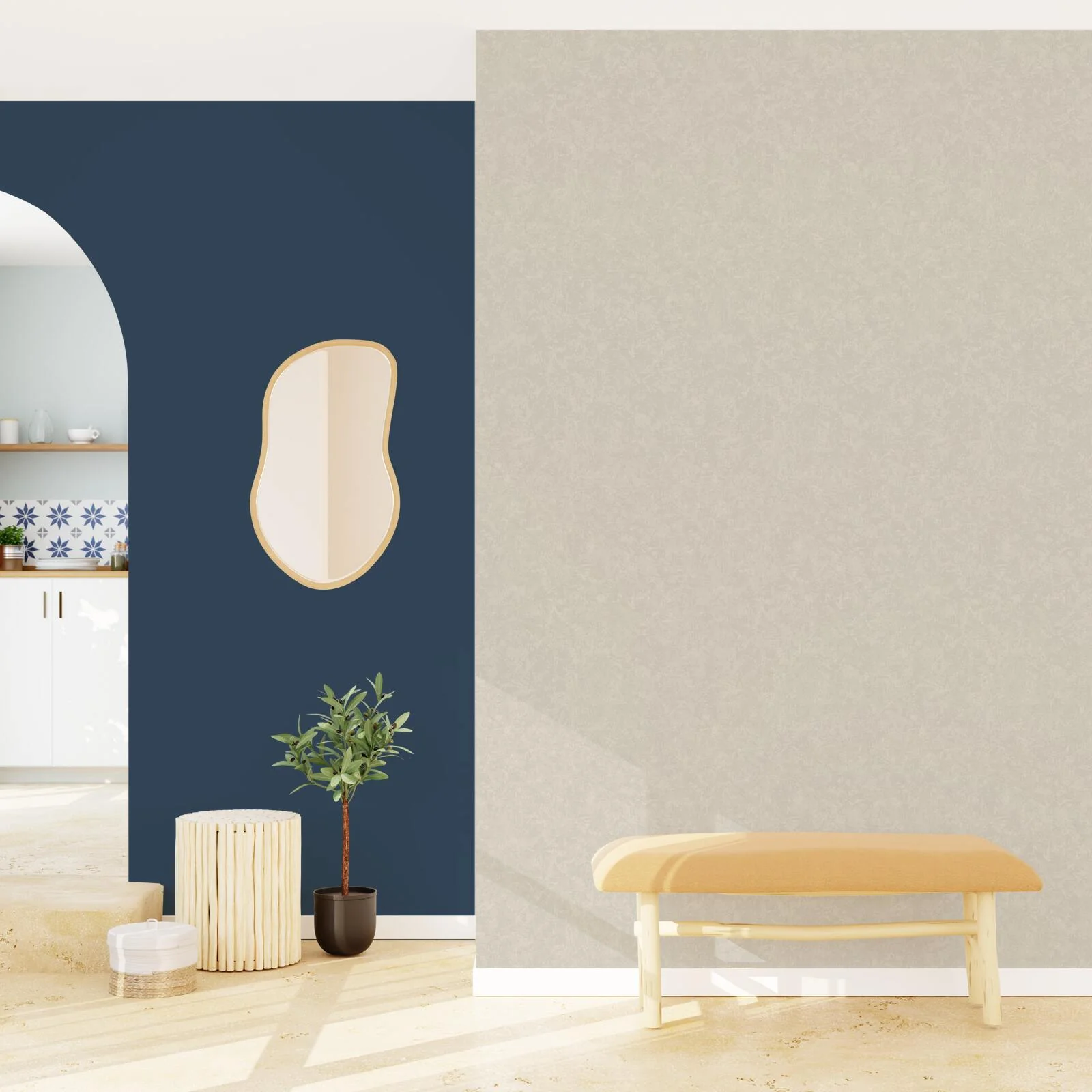 Papier peint vinyle SYDNEY coloris porcelaine