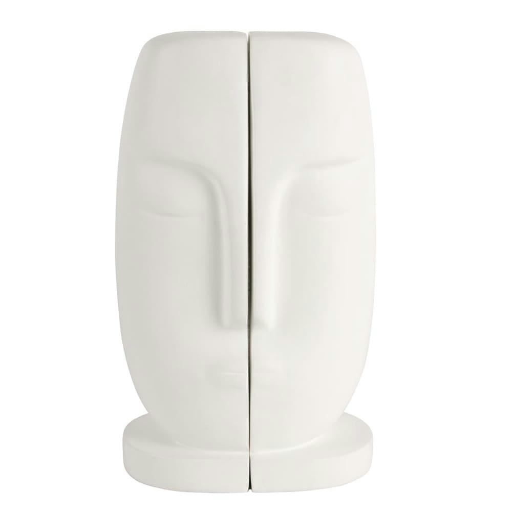 VISAGE - Stop livres en forme de visage blanc