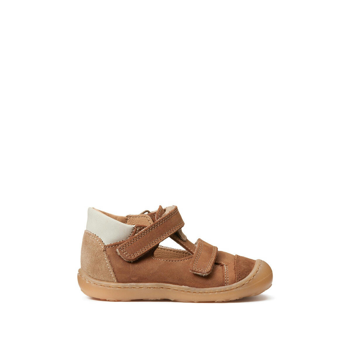 Sandales cuir à scratchs, premiers pas