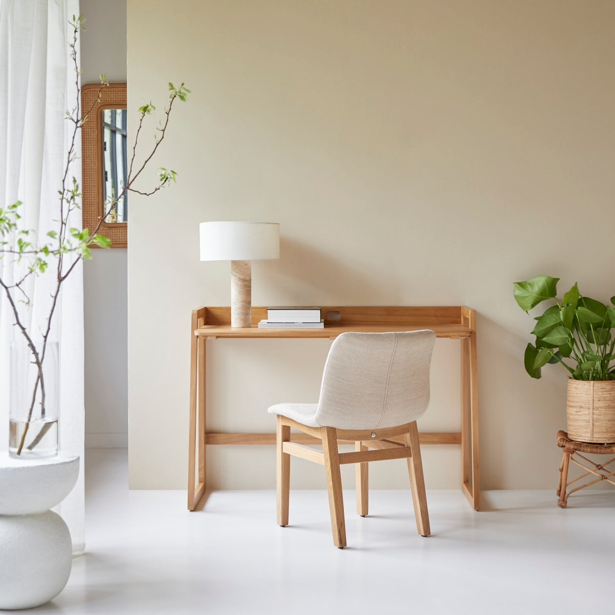 Tikamoon - Vouwbureau van licht massief teakhout Philip