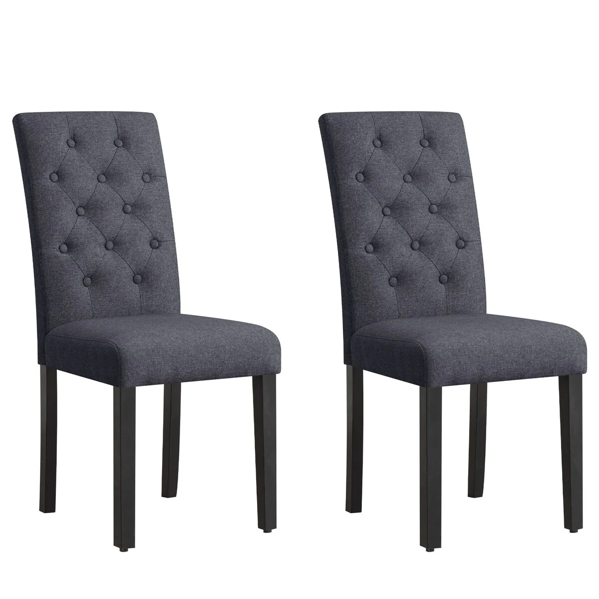 Subrtex Linen Parsons Upholstered Button Dining Chair (2-Pack)
