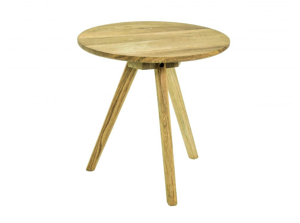 ARTUS - Table basse ronde en chêne massif 40cm - Bois
