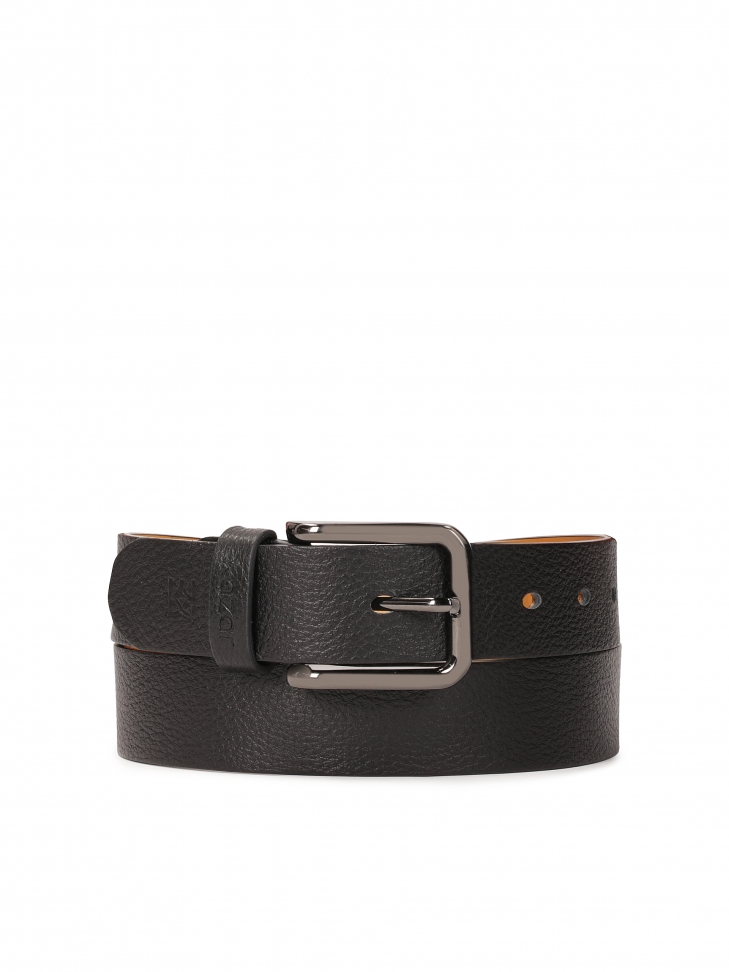 Black pea leather belt