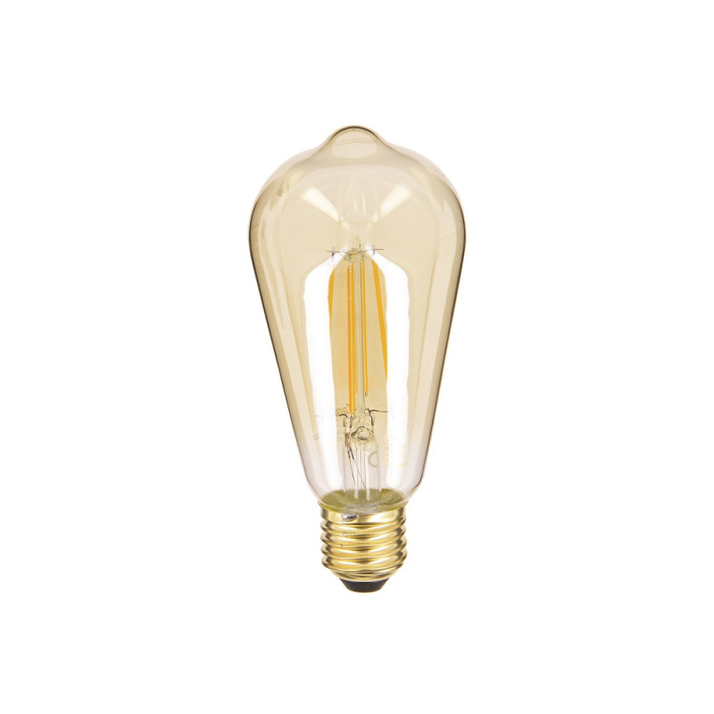 Ampoule vintage ST64 à filament LED E27 8 W ambrée 2 pièces XANLITE