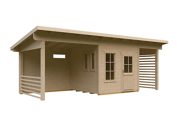 Abri de jardin SKAN HOLZ Namur, 690 x 250 cm, 28mm, non traité