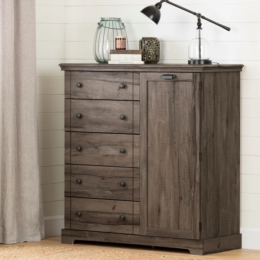 South Shore Lilak Door Chest with 5 Drawers - 5-Drawer