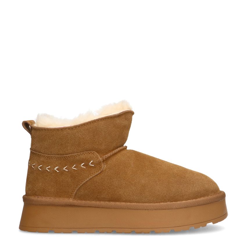 Manfield Cognac suède snowboots