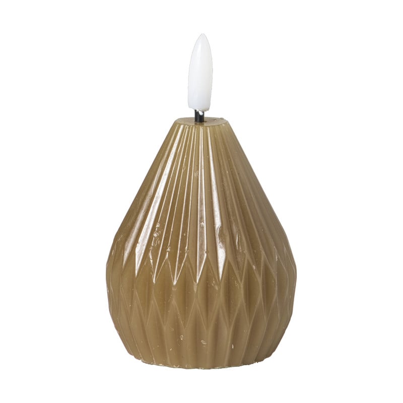 LED kaars peer - groen - &Oslash;6.5x8 cm