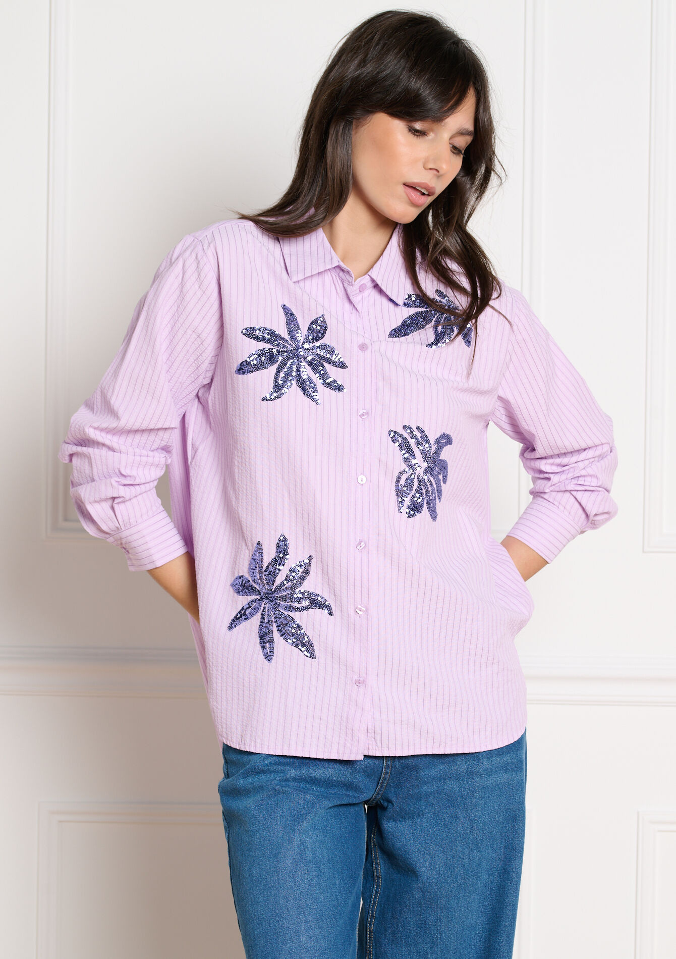 Shirt met pailletten