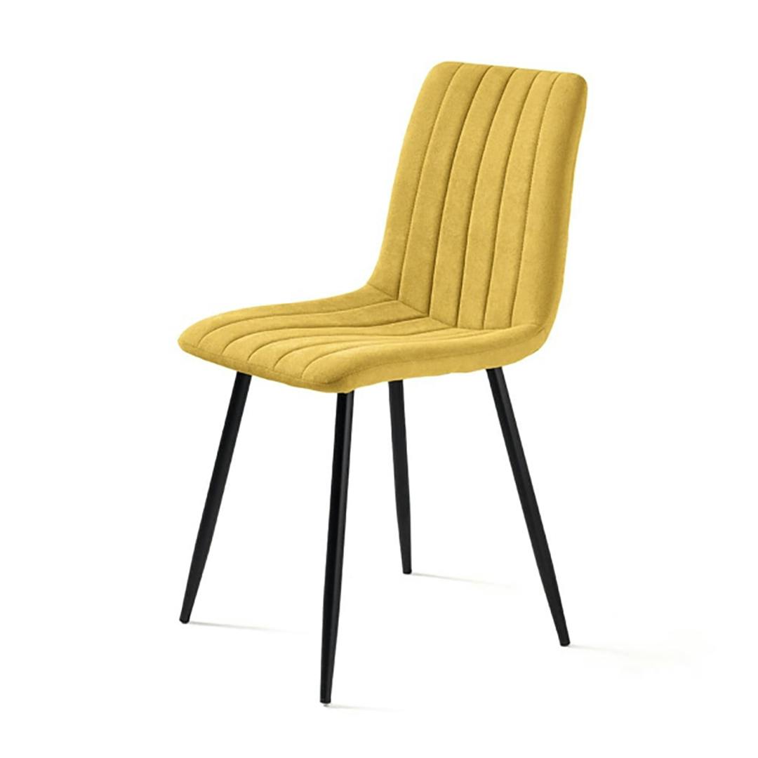 Chaise tissu moutarde à coutures verticales (lot de 2) LORA