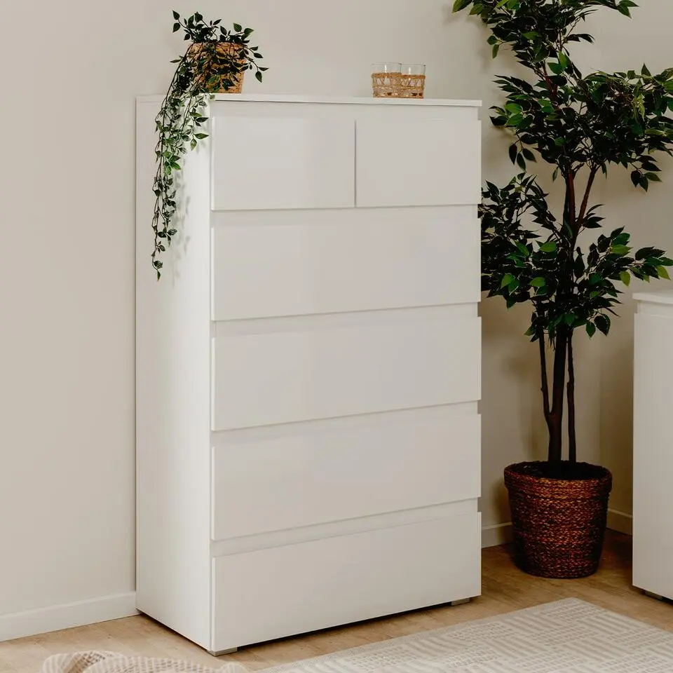 CALICOSY - Ladekast PRETORIA - Wit - 131,5x80x40 cm