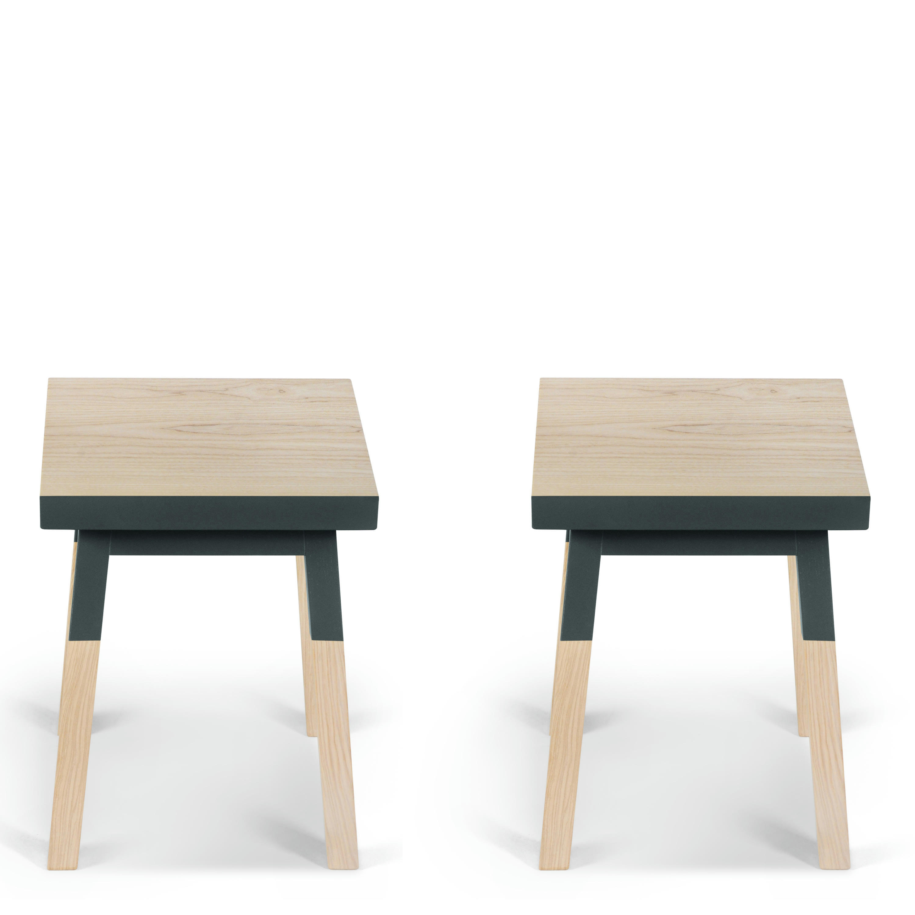 EGEE - 2 tabourets 100% frêne massif, assise 35 cm