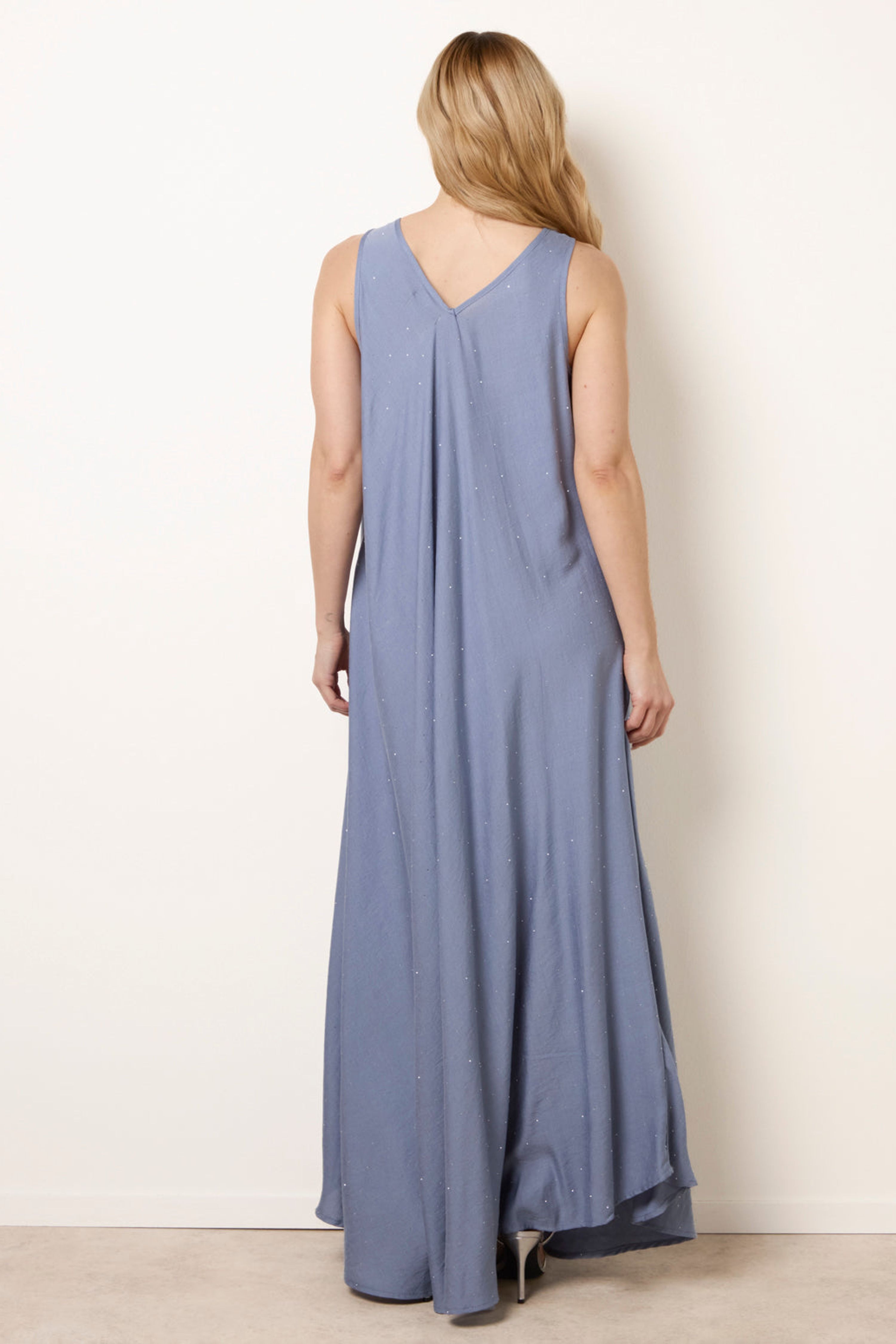 Blue Vanilla Blue Diamante V Neck Dress