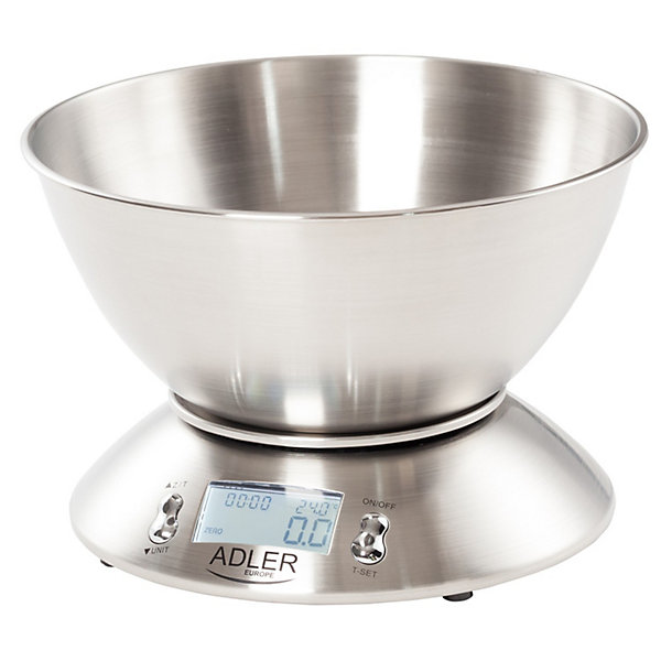Balance de cuisine Adler AD 3134 avec bol 2L, capacité 5kg, précision 1g