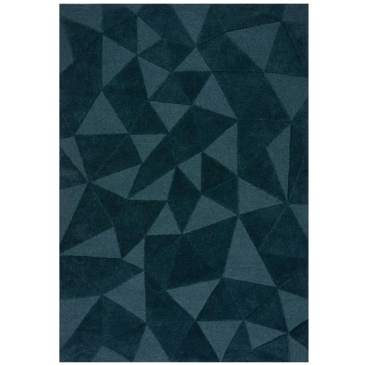 SHERD - Tapis de salon moderne en laine bleu turquoise 200x290 cm