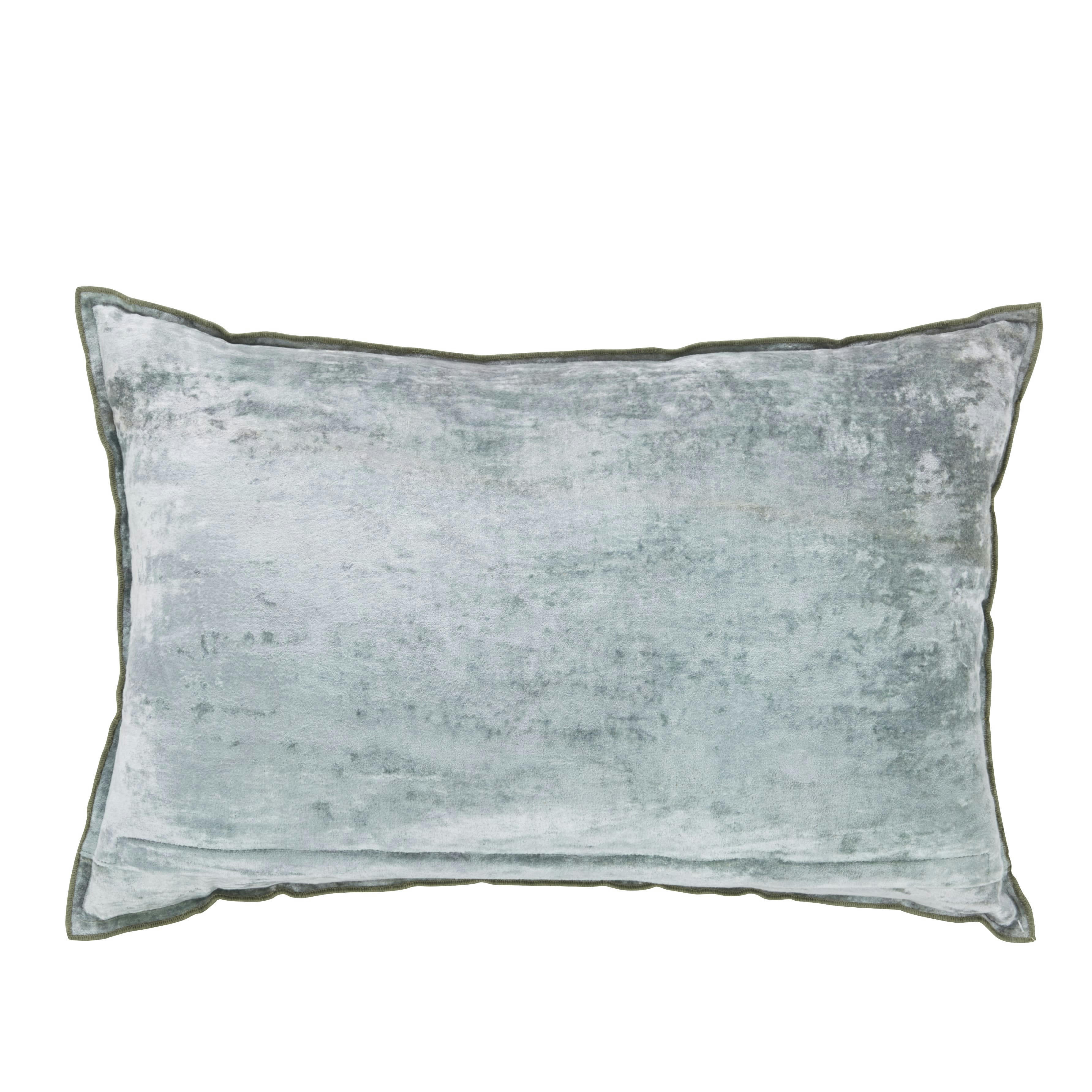 BOLZA - Coussin en velours bleu glacier 40x60