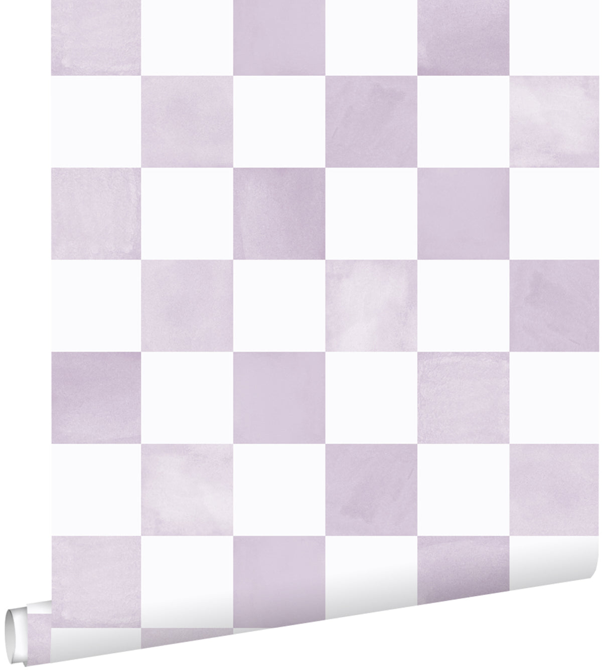 ESTAhome behang geblokt motief lila paars en wit - 53 cm x 10.05 m - 131287