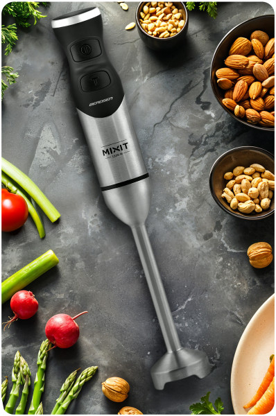 Blender ręczny 1500W czarny Berdsen wielofunkcyjny 6w1 tytanowe ostrza