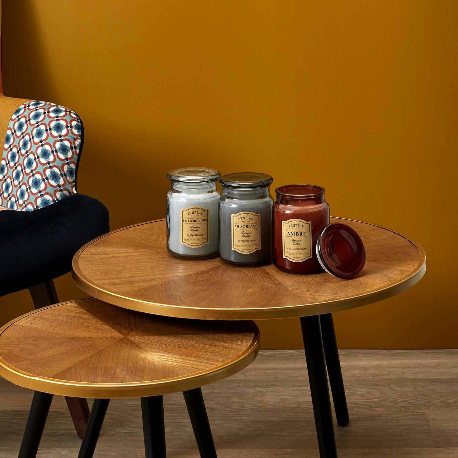 - Bougie parfumée en pot apothicaire (lot de 3)