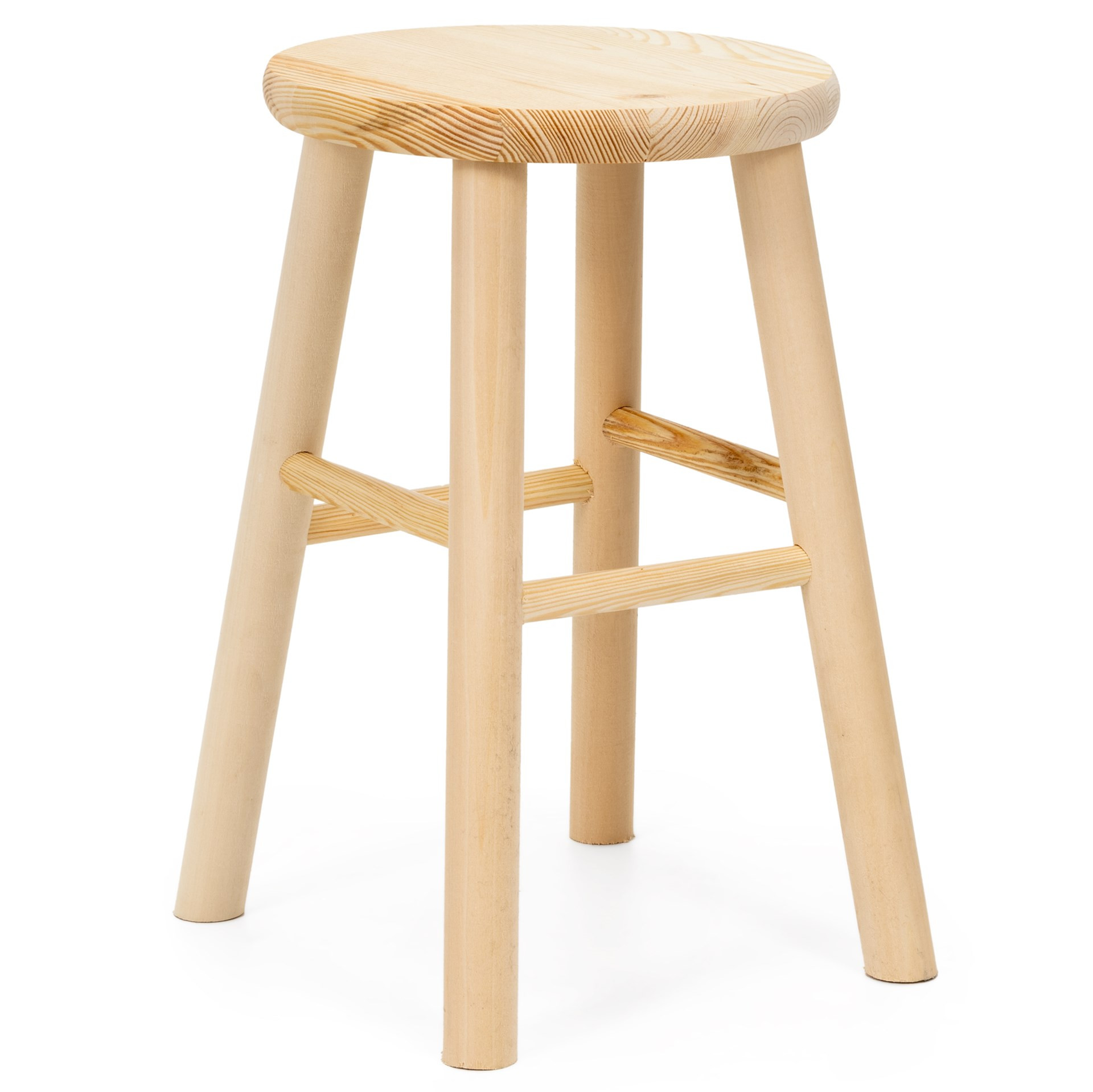 Taboret drewniany okrągły, krzesło 44 cm stołek kuchenny, pomocniczy