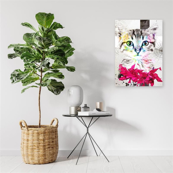 Feeby Obraz na płótnie Abstrakcyjny kot i kształty 40x60