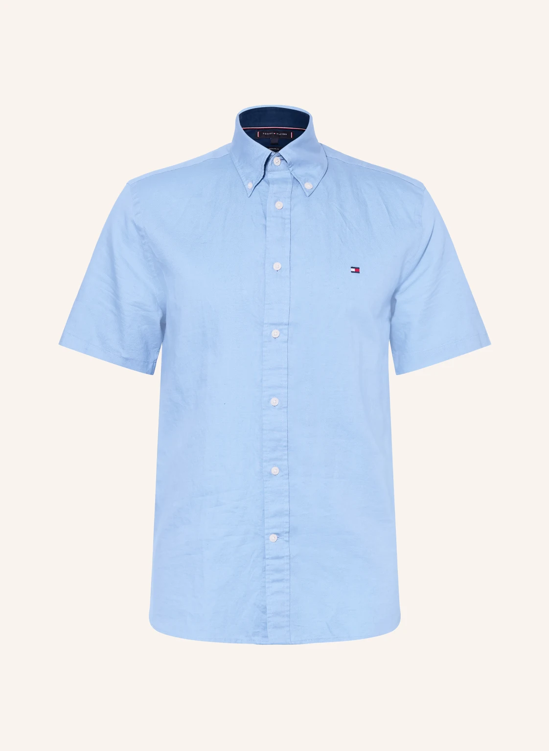 TOMMY HILFIGER Kurzarm-Hemd Regular Fit mit Leinen