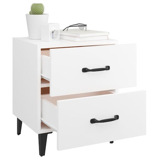 NNEVL Bedside Cabinets 2pcs White 40x35x47.5 cm