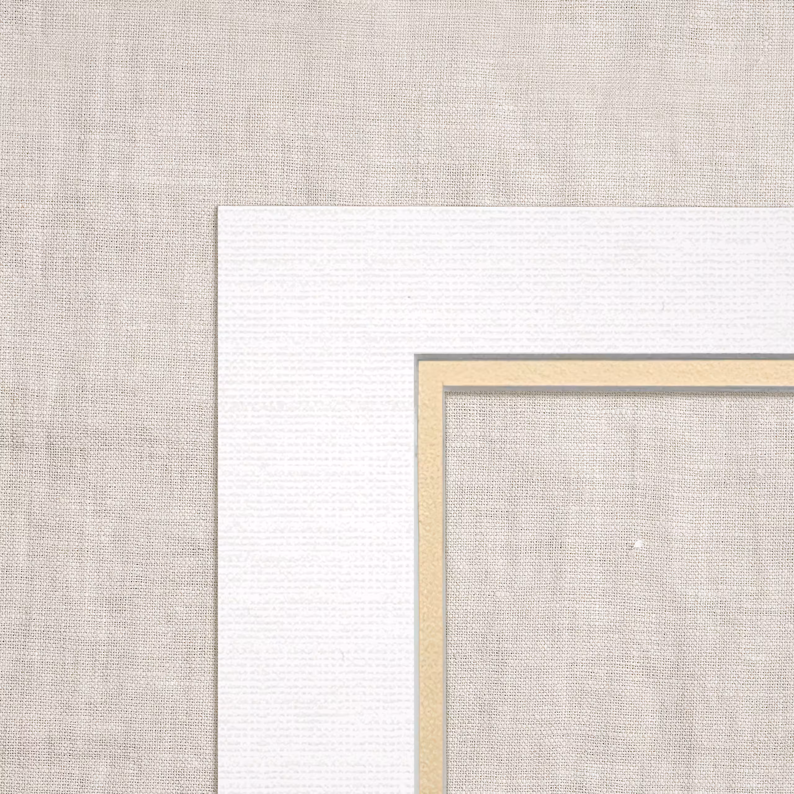 Premium Custom Double Mats for Fine Art Prints - White Linen & Antique Gold - 8