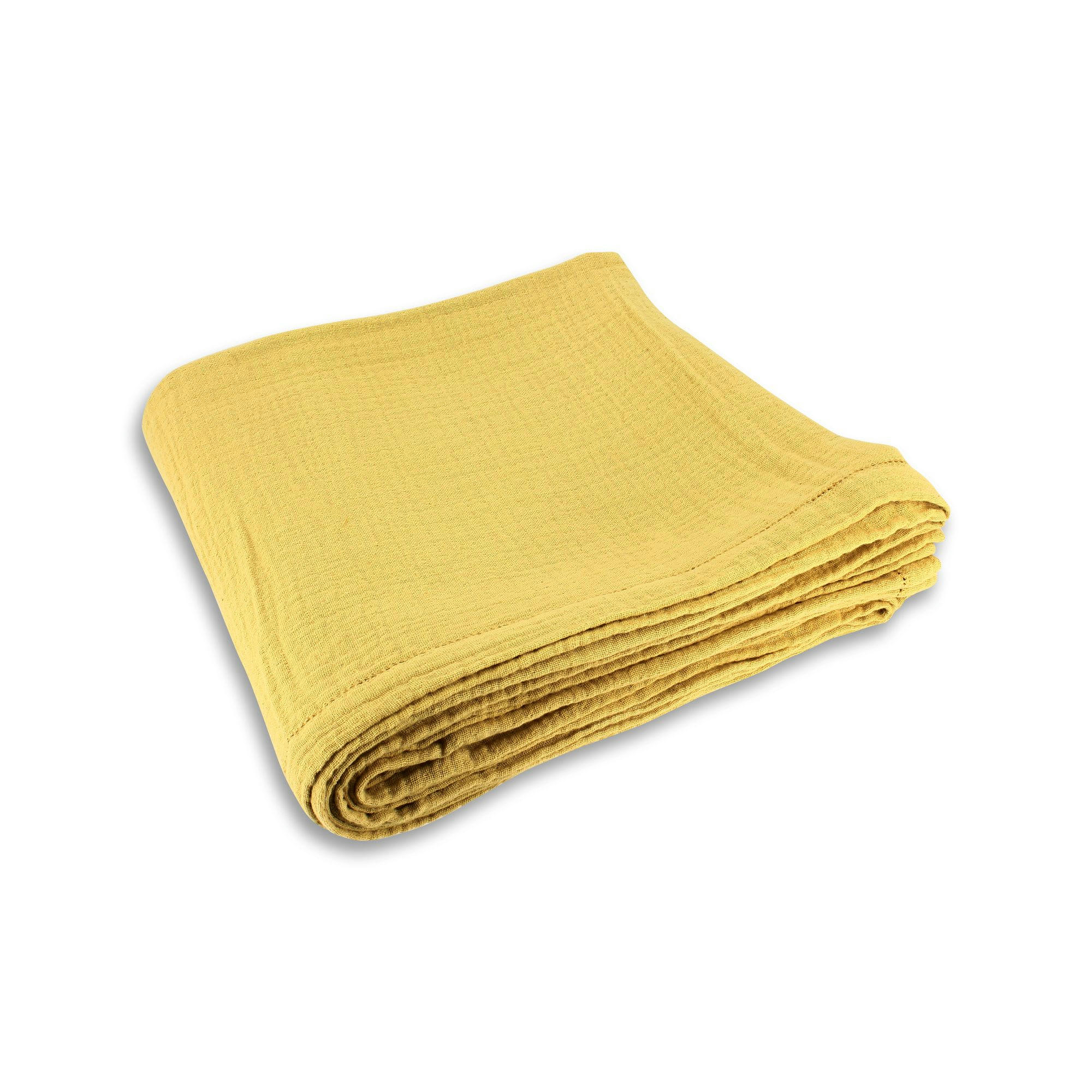 CAMARO - Nappe en coton jaune 150x250cm