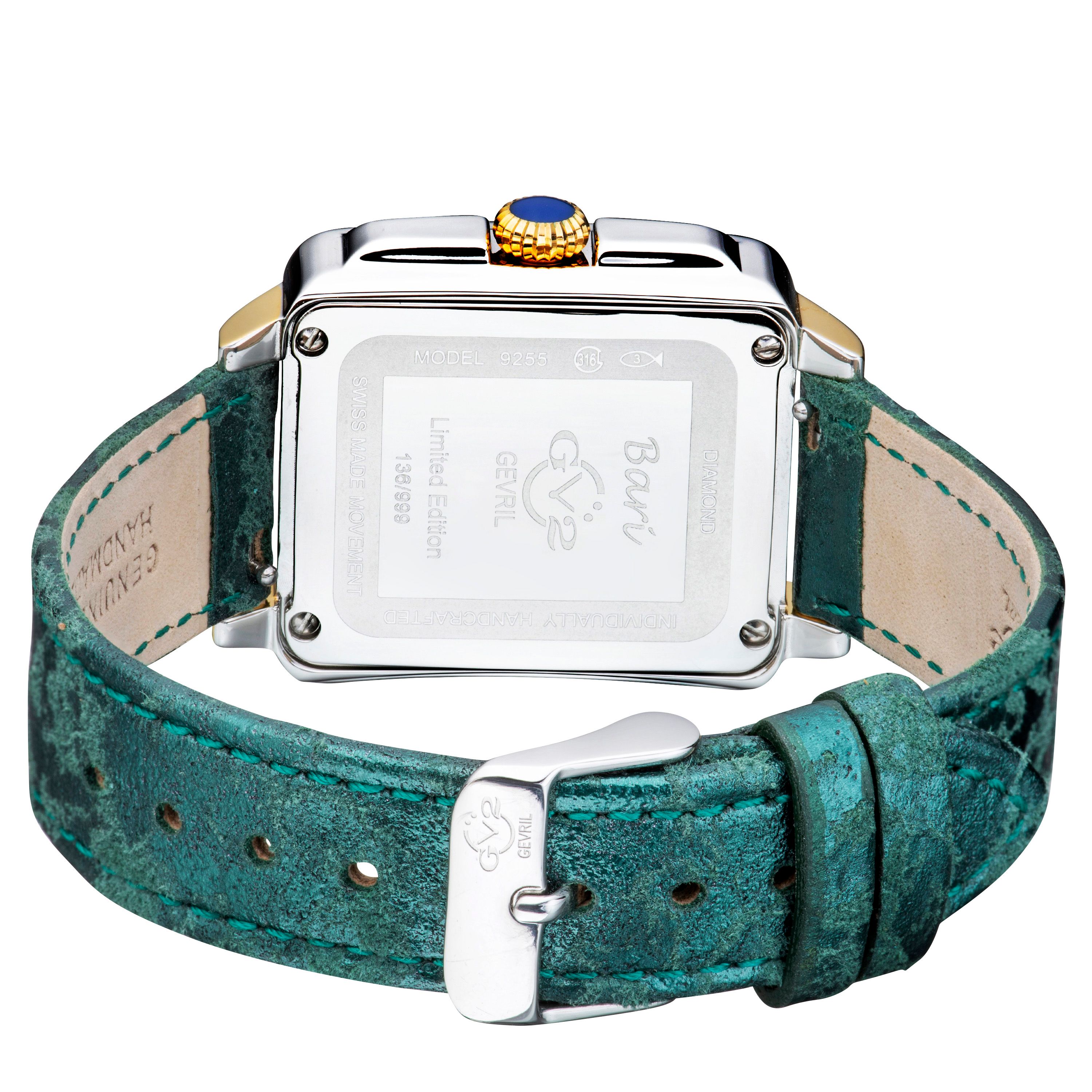 GV2 Bari Diamond 9255 Swiss Quartz Diamond 34 MM Antireflective Sapphire Watch