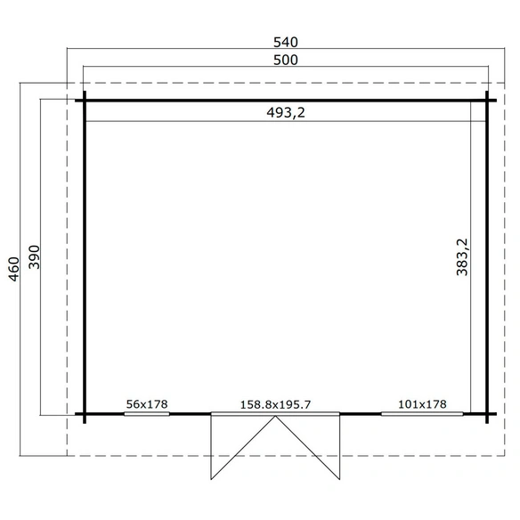 Gartenhaus »Dorset«, BxHxT: 540 x 239,4 x 460 cm (Außenmaß inkl. Dachüberstand), grüngrau