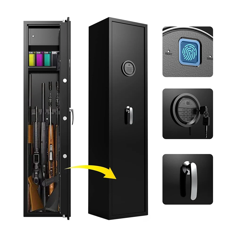Rifle Safe with Biometric Fingerprint, Gun Safe Cabinets