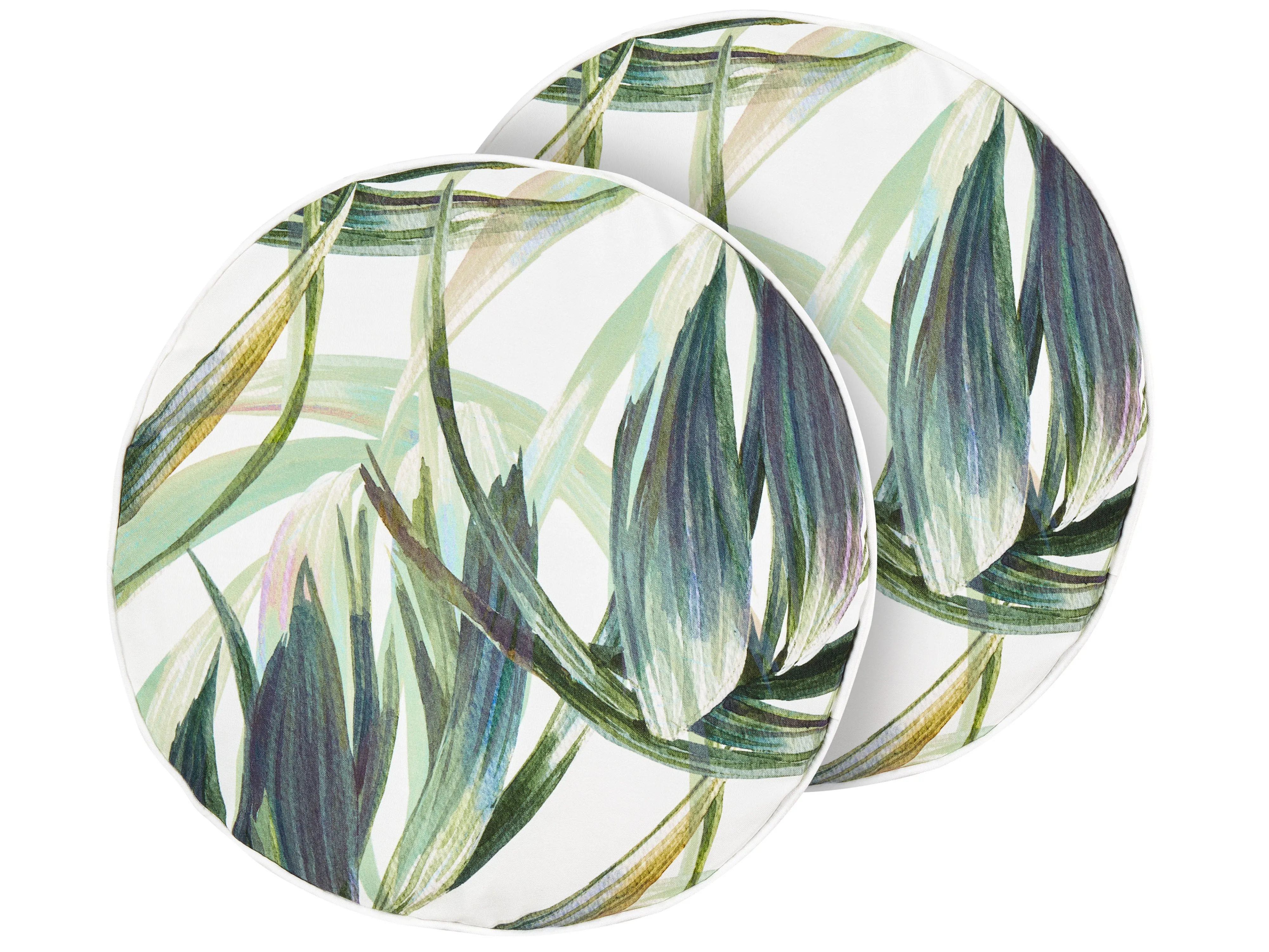 Set of 2 Outdoor Cushions CALDERINA Plant Pattern 45 x 45 cm Green