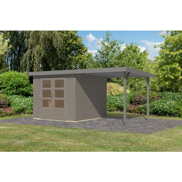 Gartenhaus »Osterby 3,5 D«, BxHxT: 482,5 x 209 x 242 cm (Außenmaße inkl. Dachüberstand), Wandstärke 19 mm