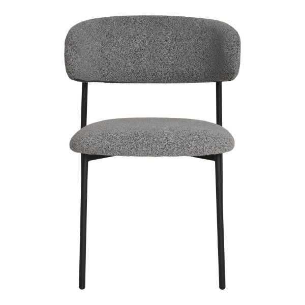 KRZESŁO Mira BOUCLE szare jasne/czarne w stylu skandynawskim