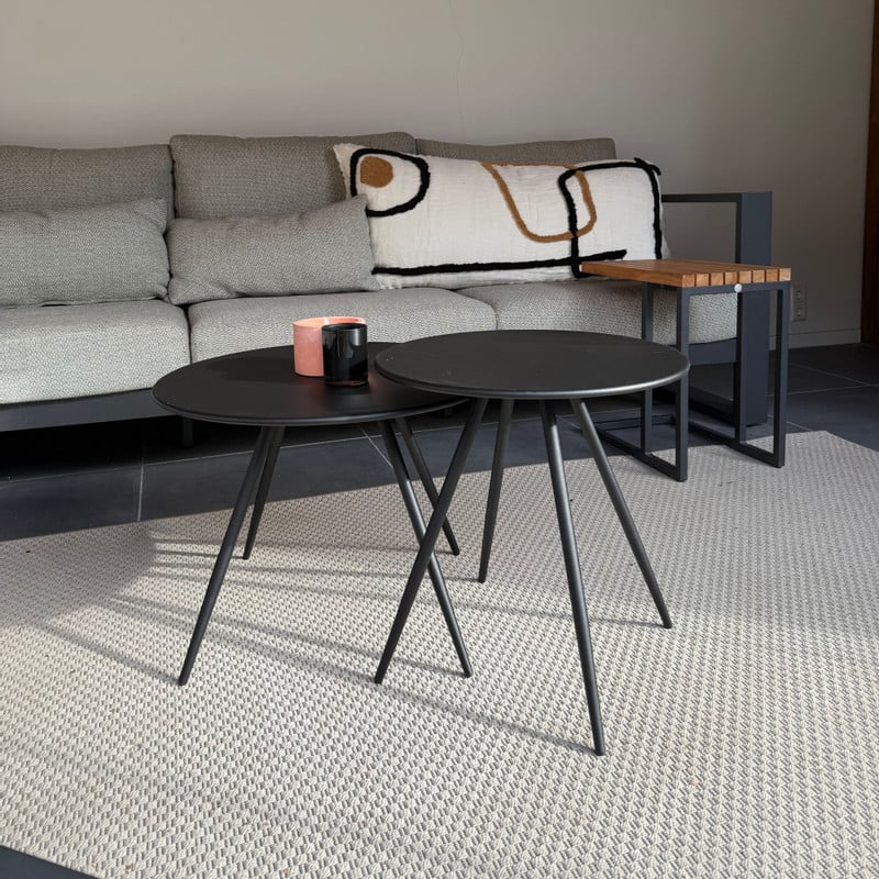 Bijzettafel Manolo groot - zwart -&Oslash;45x45 cm