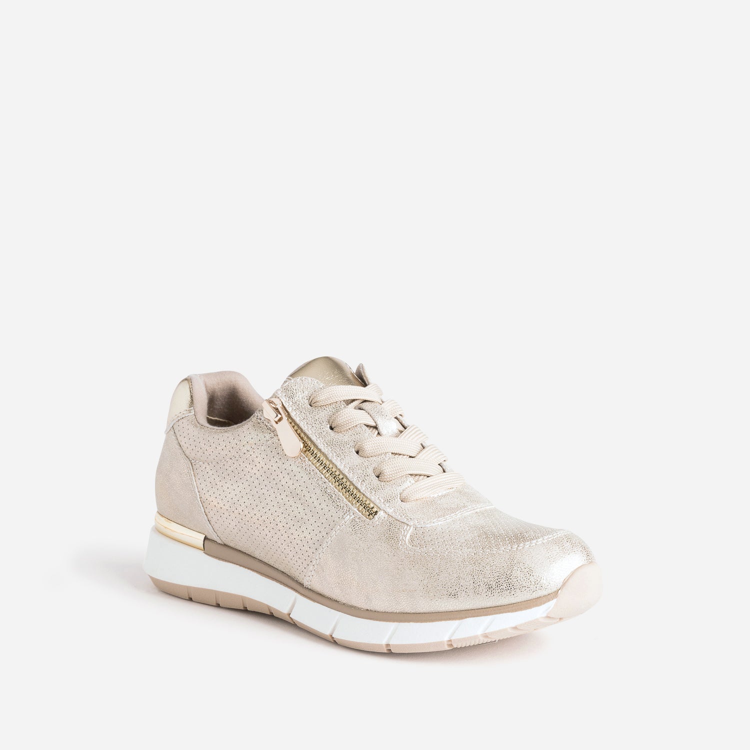 Tennis beige doré perforée